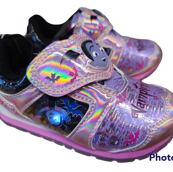 Vampirina light up shiny holographic velcro toddler tennis shoes - Picture 1 of 8